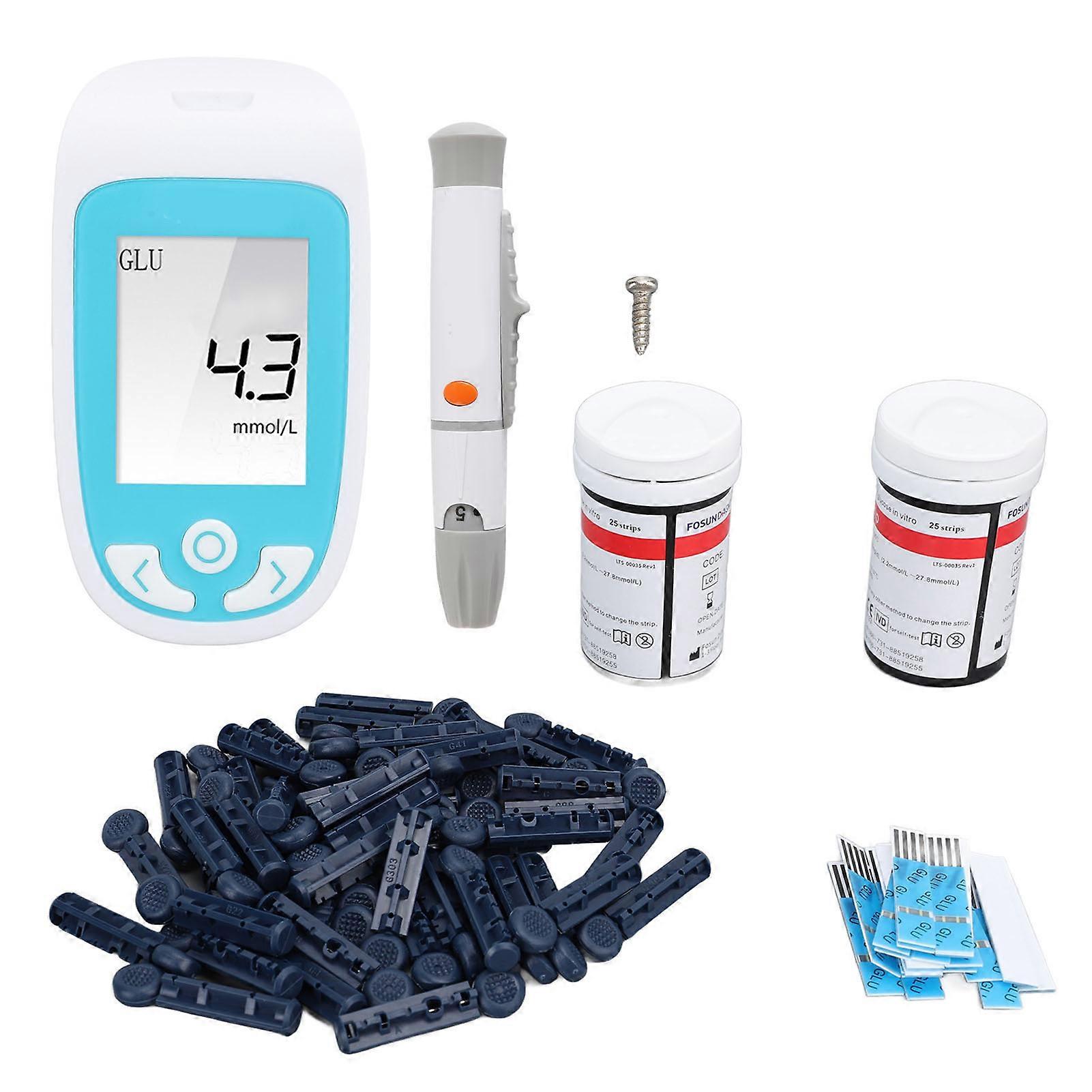 Glukosemesssystem 3 in 1 Harnsäure Cholesterin 50 Streifen 50 Lanzetten Clear Display Blutzuckermessgerät