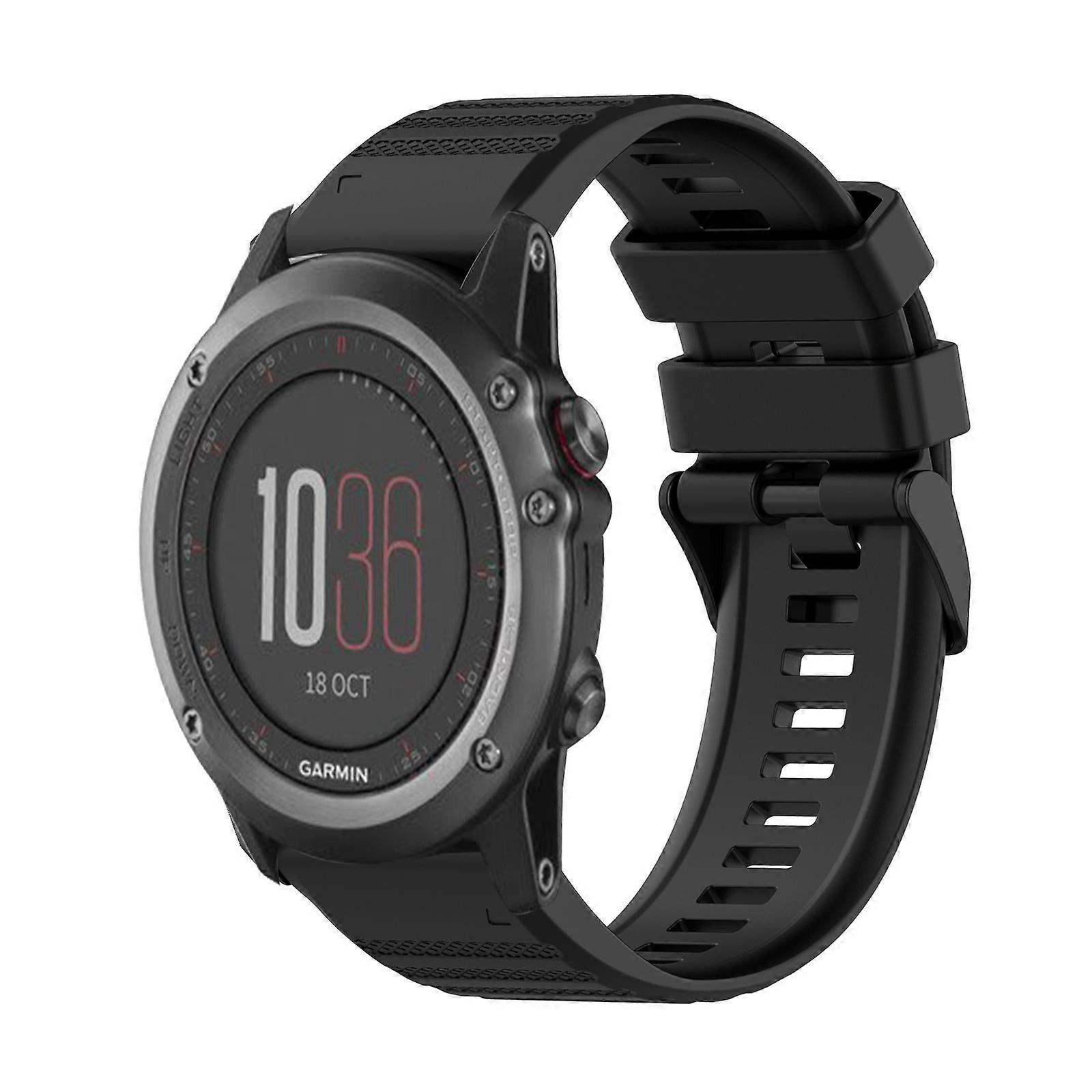 For Garmin Fenix 3 26mm Horizontal Texture Silicone Watch Band with Removal Tool