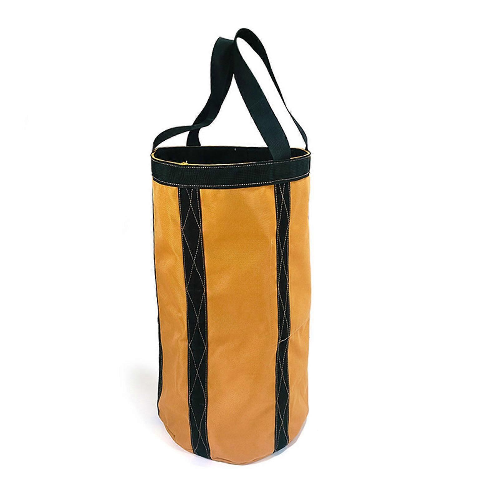 Thickened Canvas Waterproof Cylindrical Tool Pouch Bag Designed for Gardeners and Craftsmen with Large Compartment