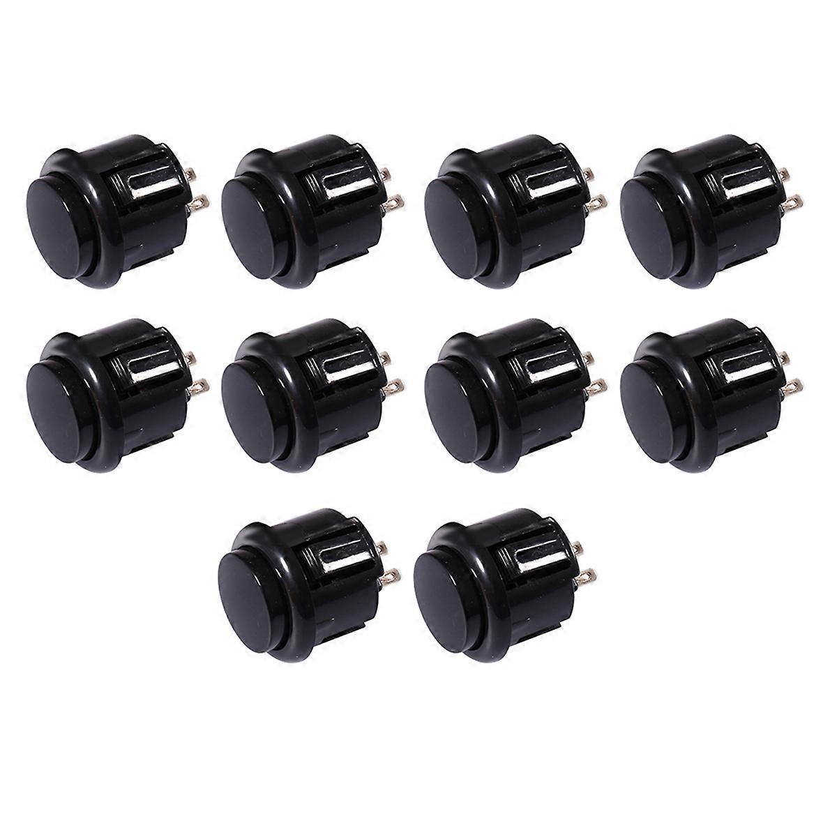 10 Pcs Arcade Buttons 24Mm Responsive Arcade Buttons for Gaming Enthusiasts Black