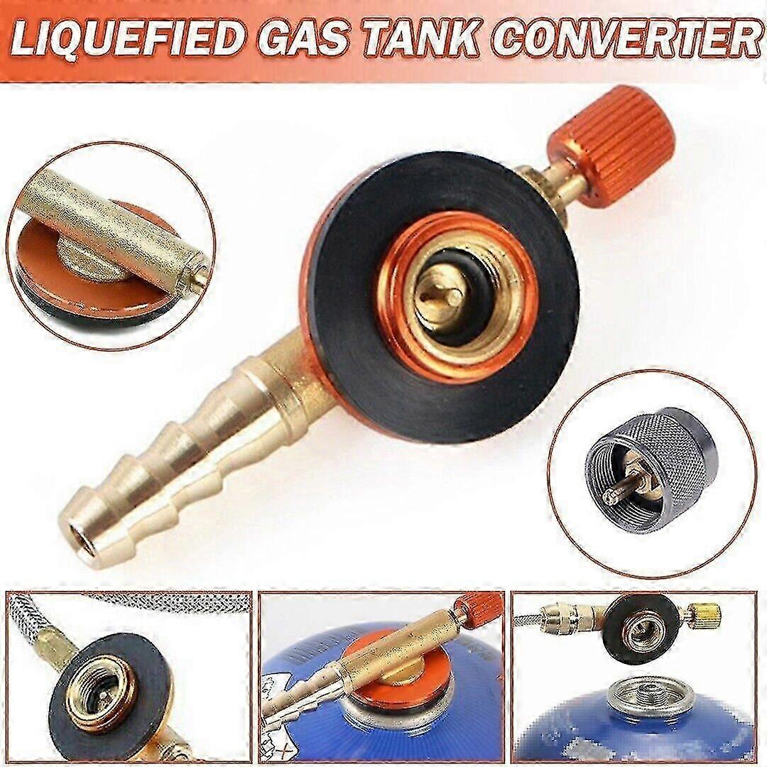 Gas Stove Heater Valve Adapter Hose with Propane Regulator for Camping Refill