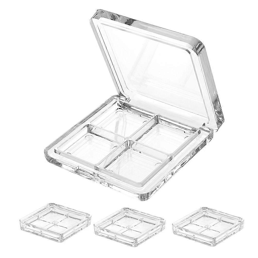 4pcs Clear Eyeshadow Palette Empty Makeup Powder Case Refillable Cosmetic Plate For Diy Blush Empty Eyeshadow Box Refillable Eyeshadow Palette