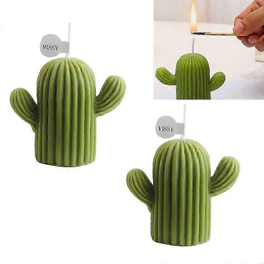 Small Cactus Scented Candle - Green - 2pcs