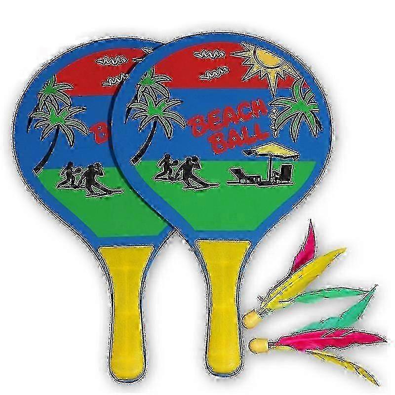 2025 Beach Ball Set Beach Badminton Set High-grade Wood- Board Badminton Racket