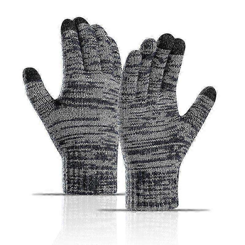 Warm Knitted Stretchy Fit Winter Gloves for Men with Touch Screen Functionality Ideal for Use with Certain Brands