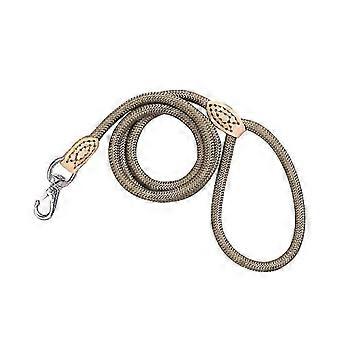 Solid taubånd for hunder med kraftig metalllås, ideell for fjellklatring, 1cm x 1,25m (beige)