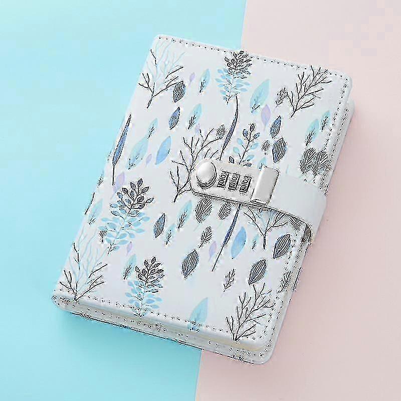 A5 Creative Password Lock Journal Pu Leather Diary with Combination Lock - Shade of Grass