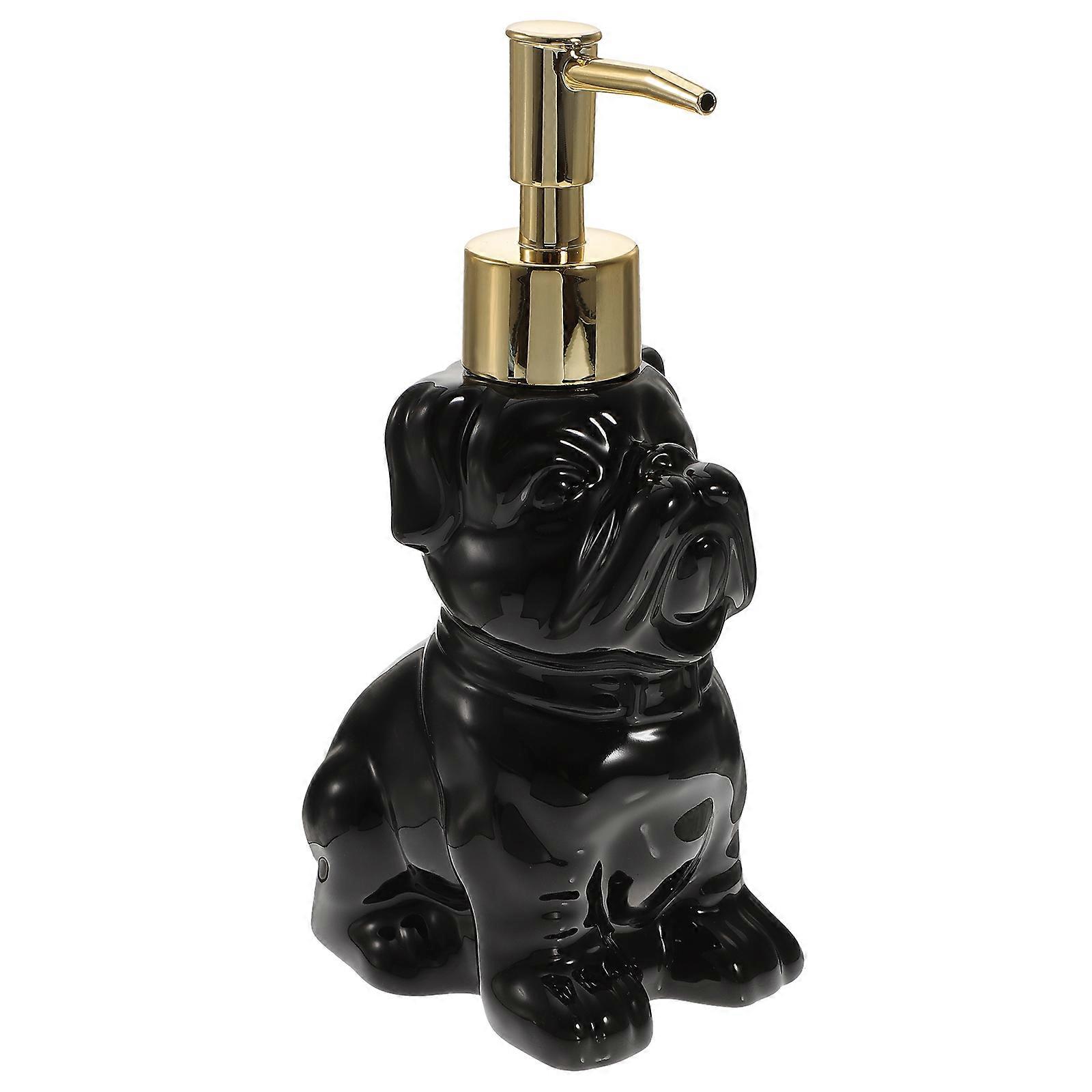 Ceramic Dog Soap Dispenser Ergonomic Pump Container for Liquid Soap, Shampoo & Essential Oils – Stylish Bathroom Decor Accessory