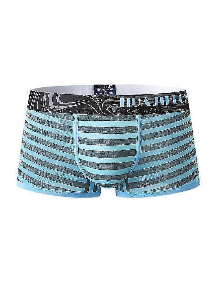 Bărbați Dungi Gheață Mătase Translucid Respirabil Subțire Elastic Talie Medie Boxersp