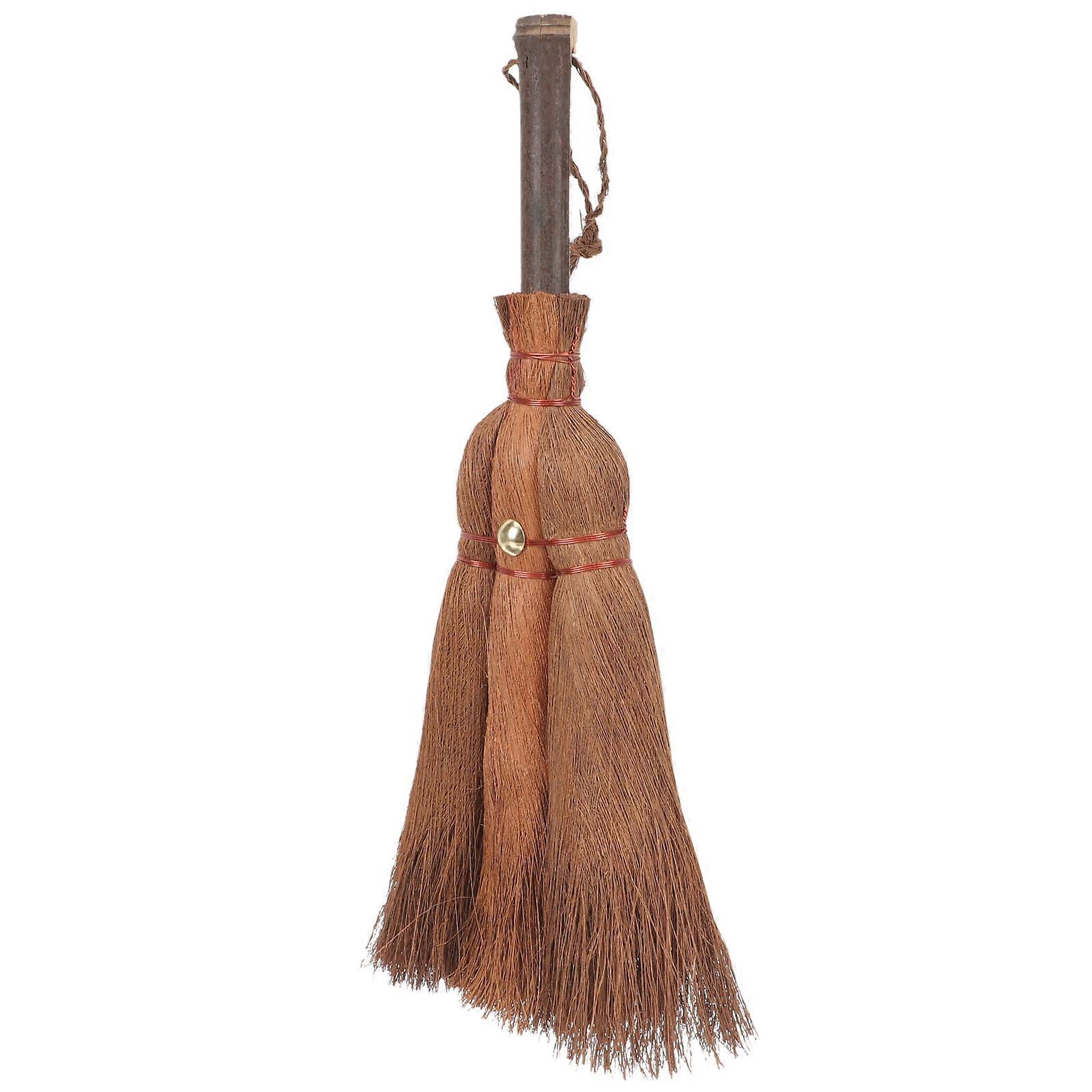 Handmade Palm Fiber Duster Compact Short Handle Broom for Efficient Home, Kitchen, and Office Cleaning – Durable and Practical