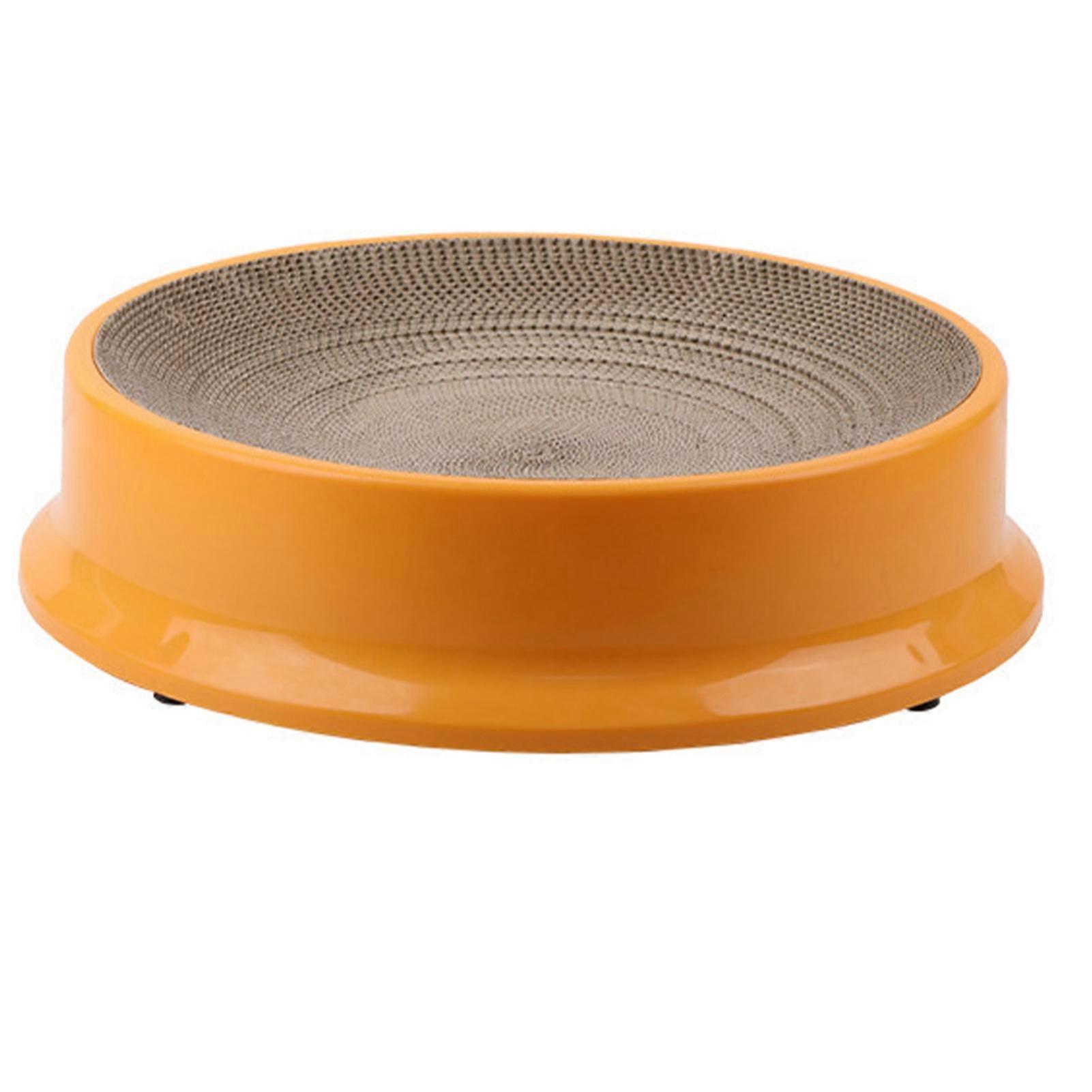Cat Scratcher Bed with Replaceable Scratching Board Large Round Shape Scratch Resistant Durable Multifunction Cat Scratcher Nest Orange