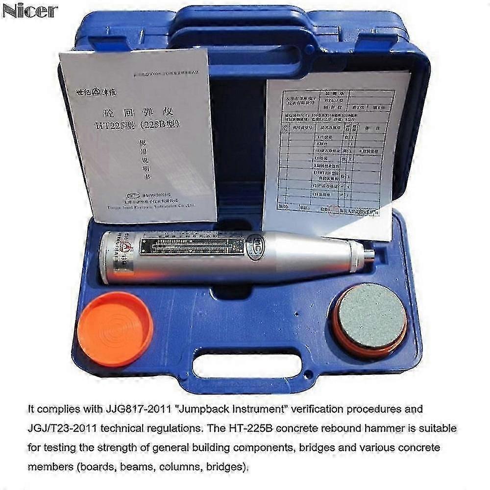 Ht-225b Portable Concrete Rebound Test Hammer with High Polymer Material Shell for European Market