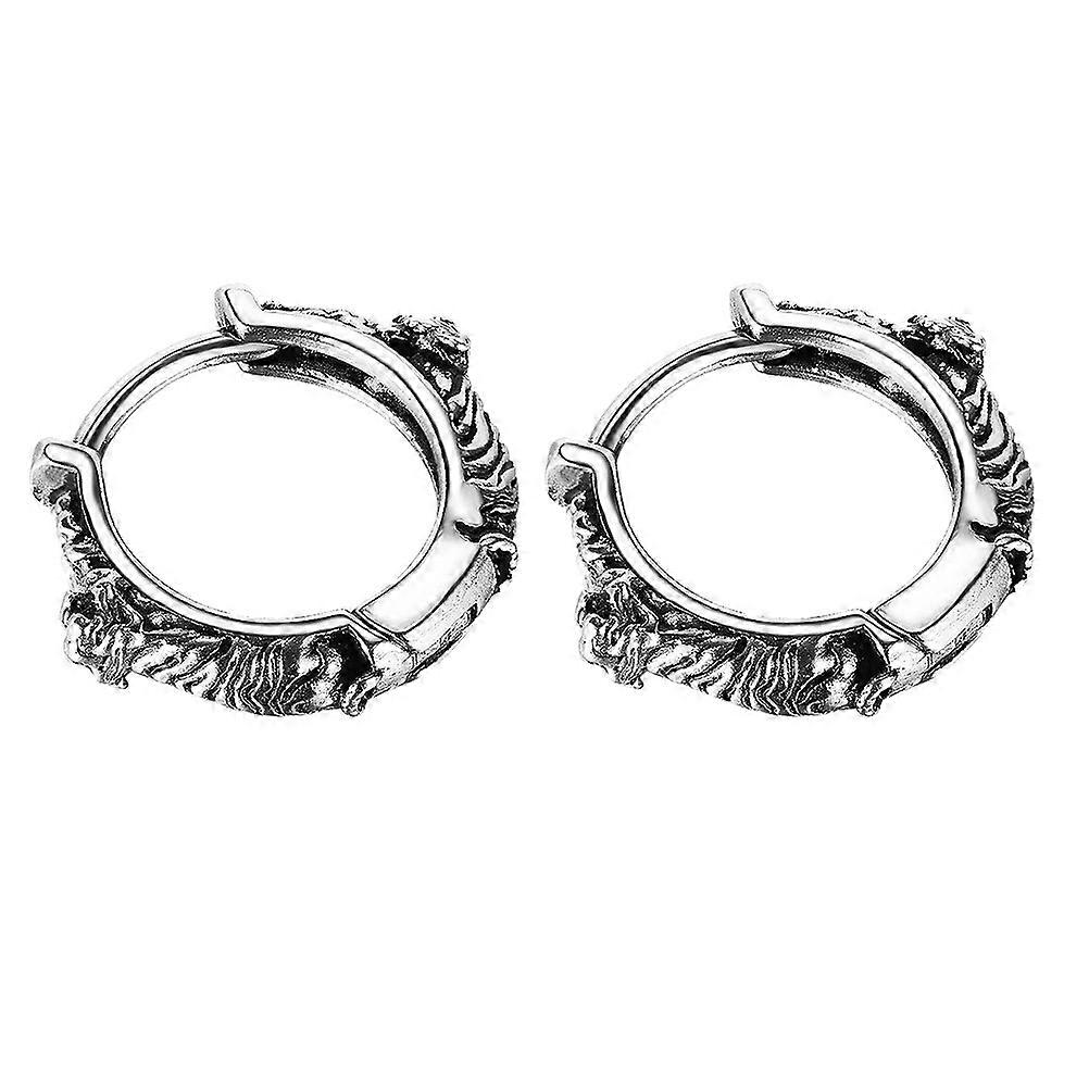 Stylish Male Earring with Simple Design and Lightweight Feature in Silver Color Made of Titanium Steel