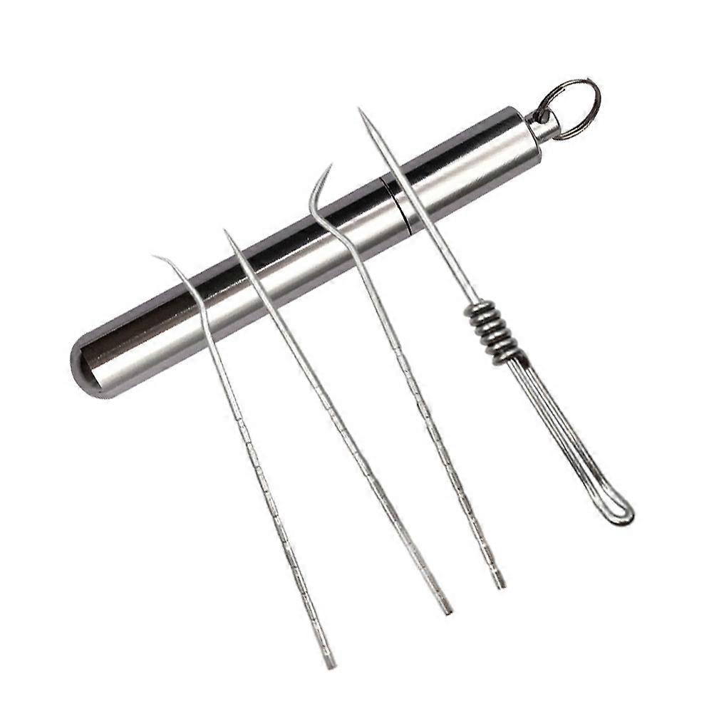 1 Set of Stainless Toothpicks Household Teeth Clean Tooth Picking Tools (Silver)