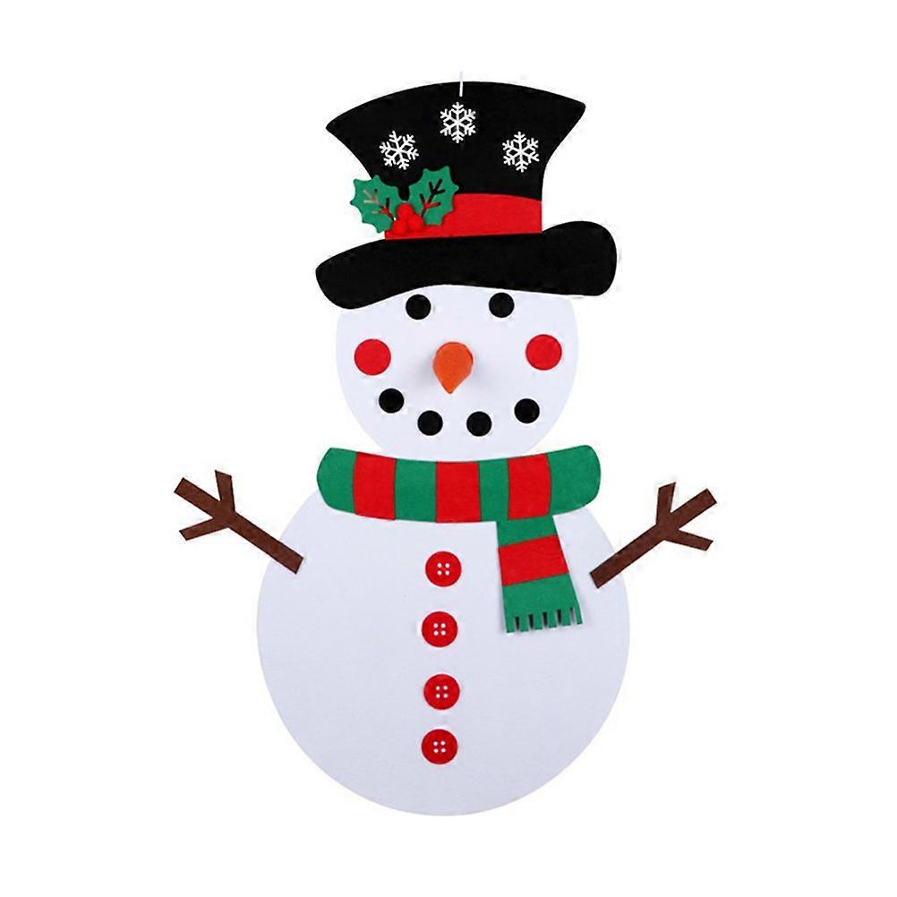 Christmas Snowman Diy Decorative Ornaments For Children Party Red Color 100x50x03cm 1Set