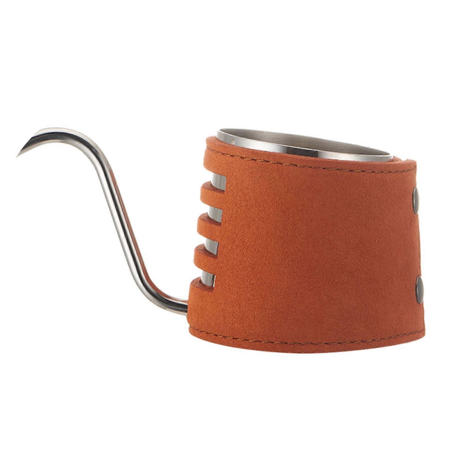 200ml Stainless Steel Gooseneck Coffee Kettle for Pour Over Espresso and Tea - Brown Color, Precision Spout Design