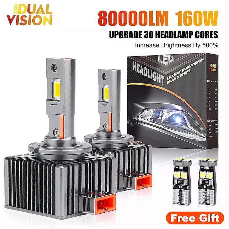 160W 80000LM D1S LED fényszórók HID D2S D3S D4S D8S Canbus D1R D2R D3R D4R D8R Izzó Turbo lámpa CSP 6000K Plug&Play