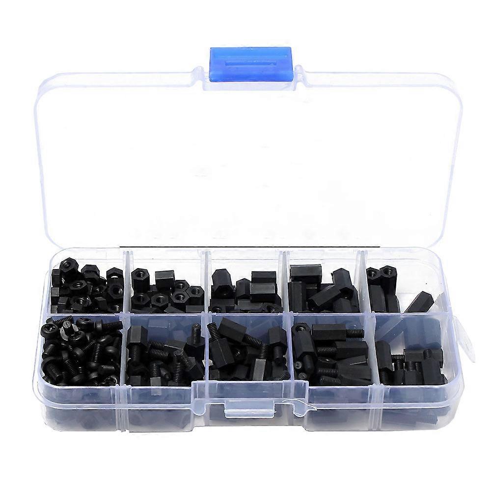 300pcs Hexagonal Nylon Screw Nut Spacer Pillar Kit for Electronics, Office, and Various Connection Applications