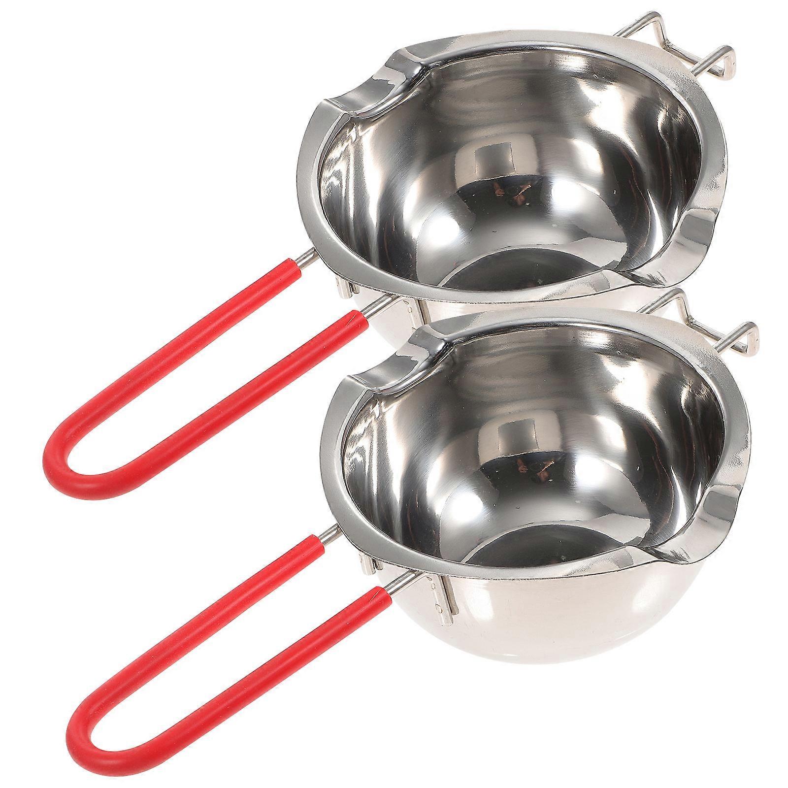 Chocolate Melting Double Pot Practical Butter Melt Pan Restaurant Use Round Shape 2Pcs