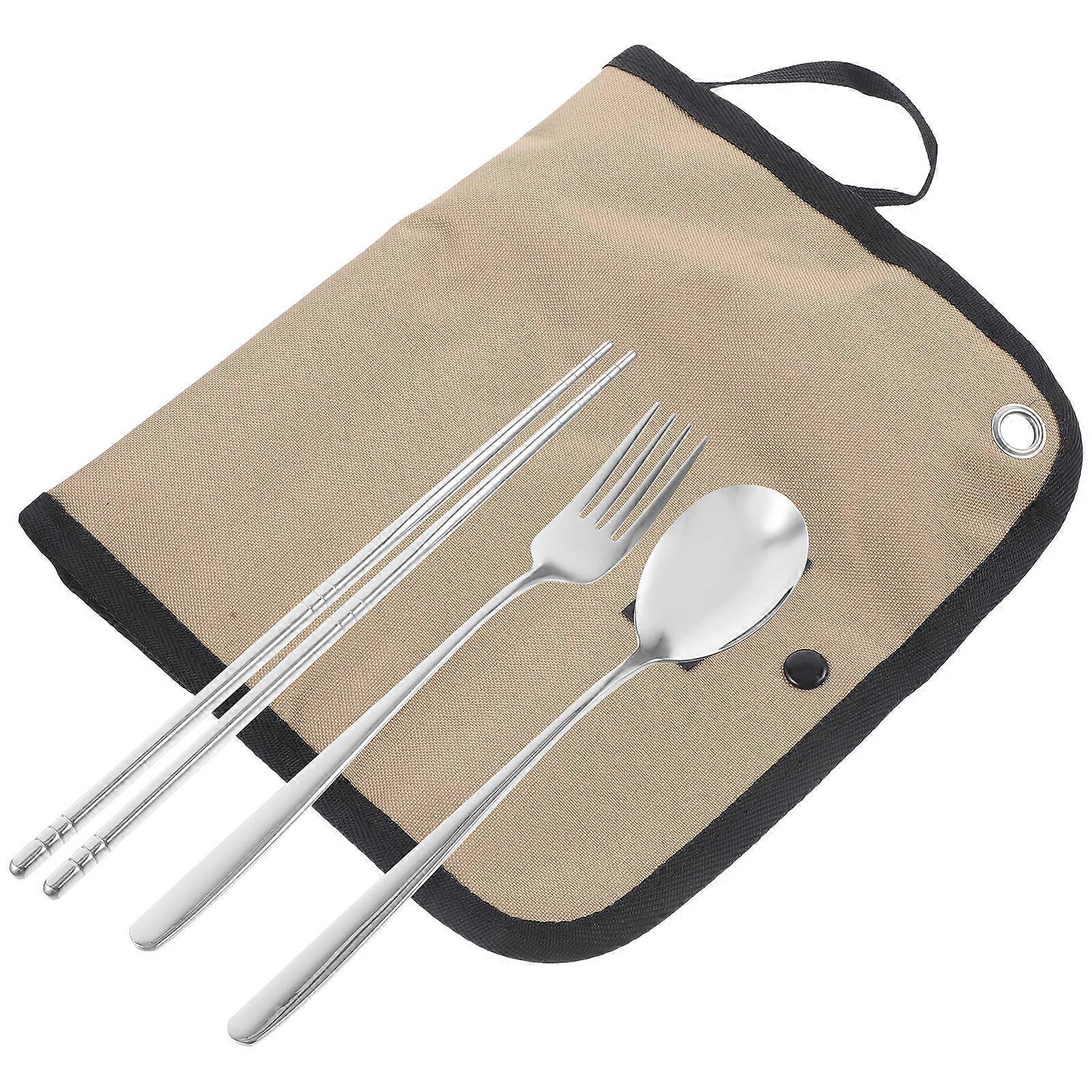 Roll Design Camping Tableware Storage Bag Portable Utensil Picnic Hiking 1Set
