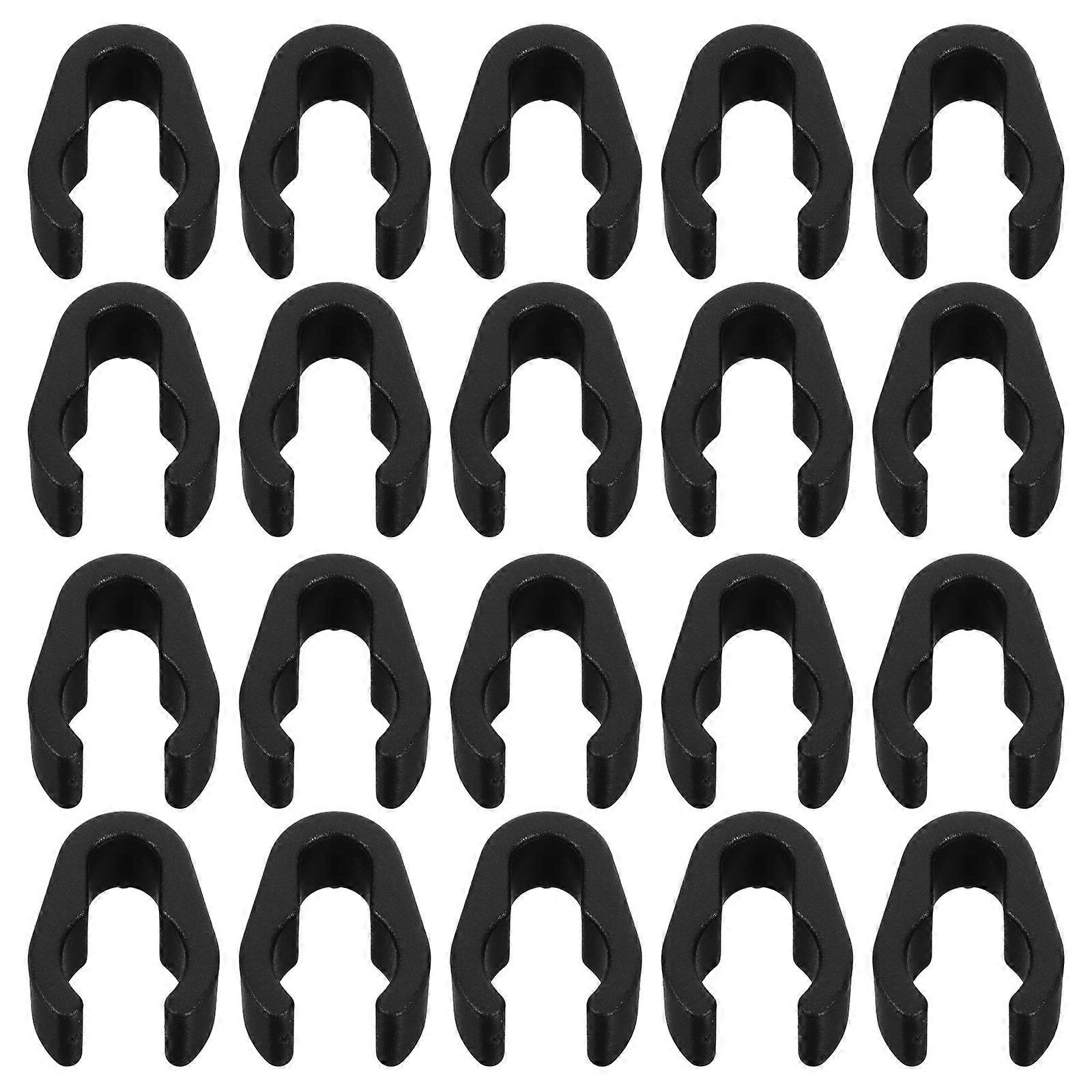 Black Plastic Bracket Clips for Microphone Pole with 20pcs Cable Clips Sturdy Support Easy