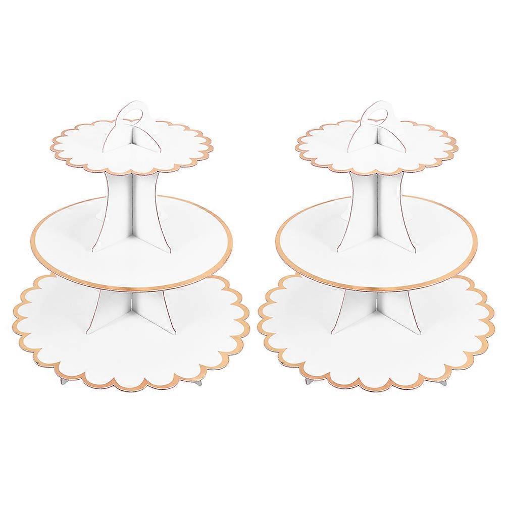 Cupcake Serving Stand Paper Cake Display Rack Multi-layer Party Snack Display Stands 30X32CM 2Pcs