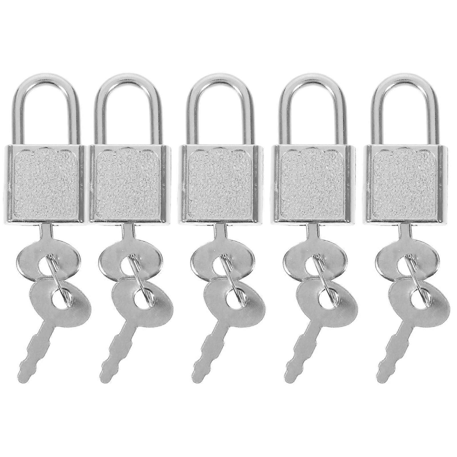 Plastic Treasure Box Locks with Keys 5 Sets Padlocks for Pirate Accessories, Chests, Jewelry Boxes and Cabinet Security