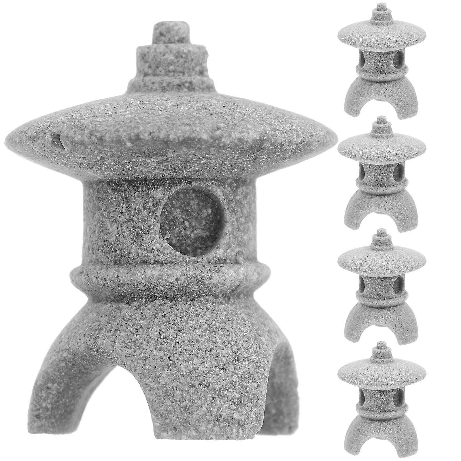 Micro Landscape Decoration Safe Material Sandstone Pavilion Decorations For present Recipients 5Pcs