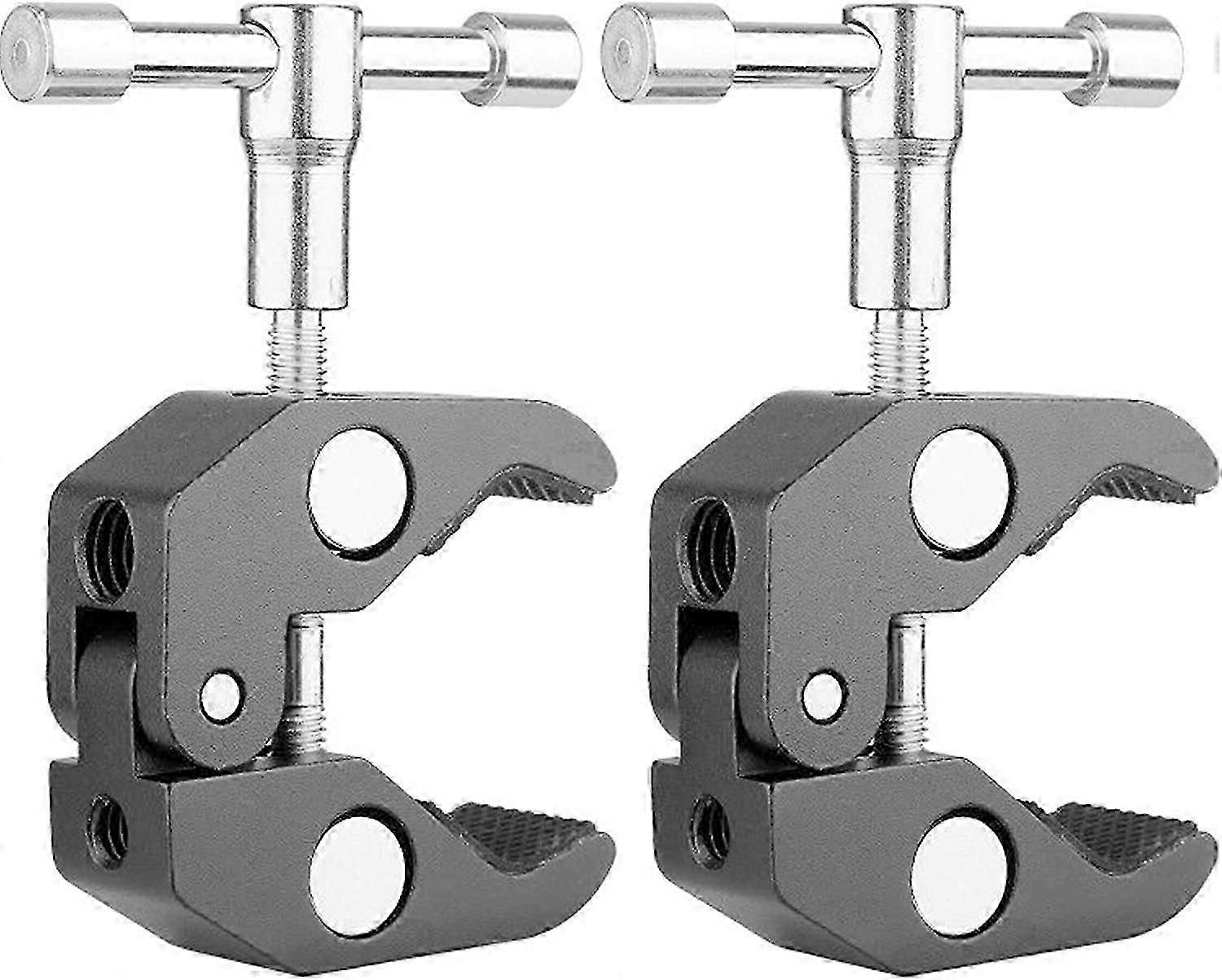 Super Clamp Crab Clamp Clamp with 1/4'' and 3/8'' Threaded Rod Clamp Clamp for DSLR Cameras, 15mm Rods, Lights, Hooks, Crossbars 2Pack