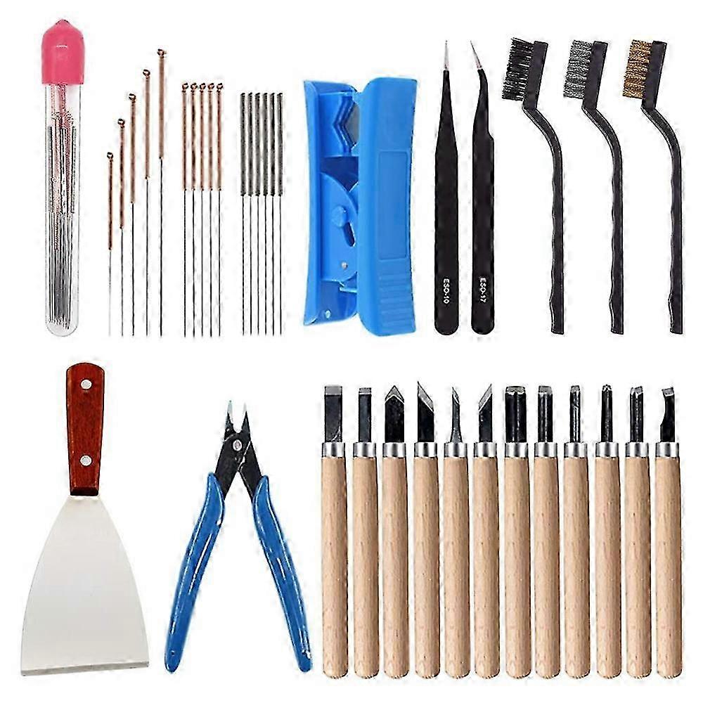 35 Pcs 3D Printer Tool Kit Debur Tool Cleaning and Removal Tool for 3D Printing Model Removing, Clea Edition 0710