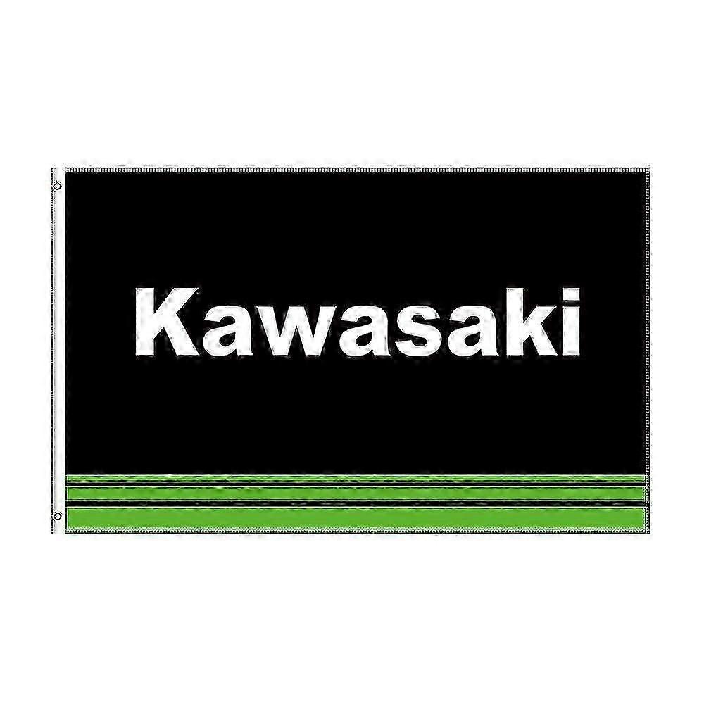 3x5 Ft Kawasaki Flag Polyester Printed Racing Motorcycle Banner For Decor
