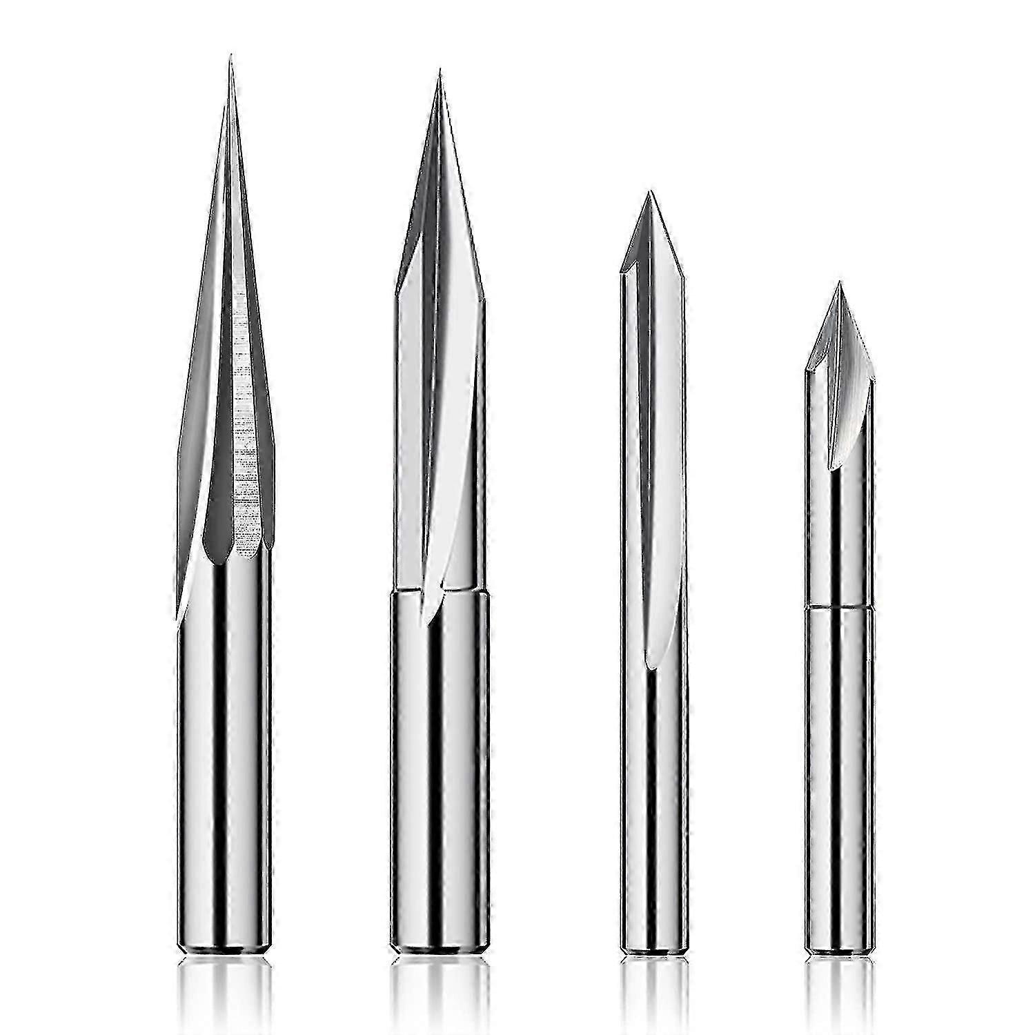 Router Set 1 / 4, Gravering Wood Carving Router Bit 6mm& 4mm, V-groove, Profil Bit, Wolfram Stee