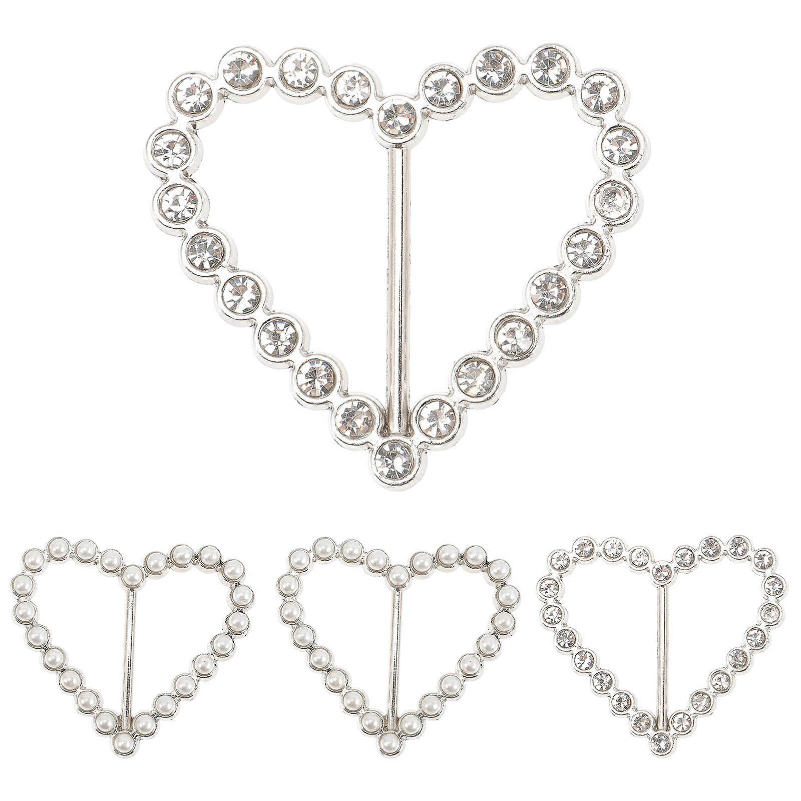 Heart Shaped Decorative Shirt Clips, Multi Function Scarf Fasteners for Dresses, Ties & More – Stylish Resin Scarf Rings for Women