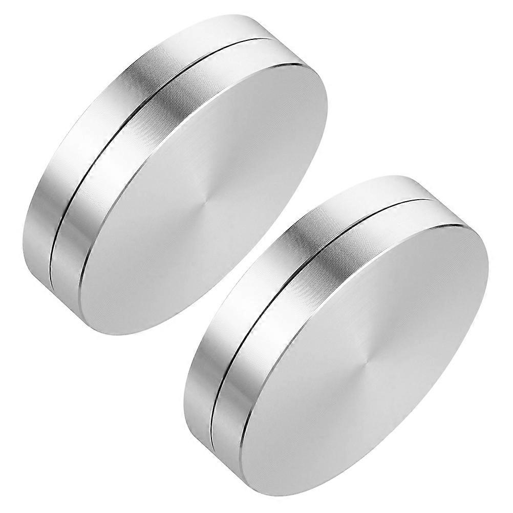 2pcs Aluminum Alloy Cake Baking Turntable Rotating Tray Stand Base