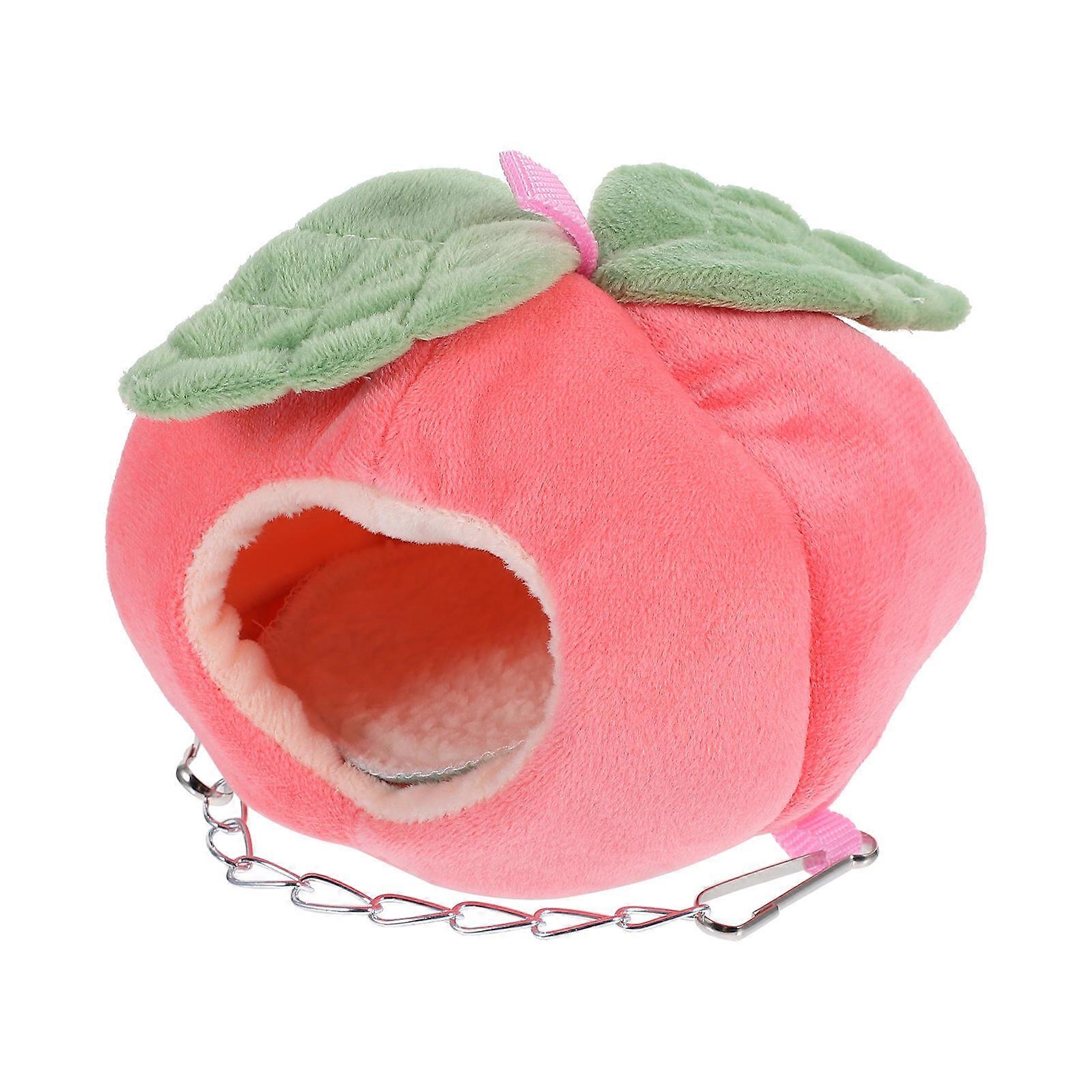 Bedding for Hamster Fruit Design Hamster Sleeping Nest Jumping Platform Red 11x15cm Pet Owners 1Pack