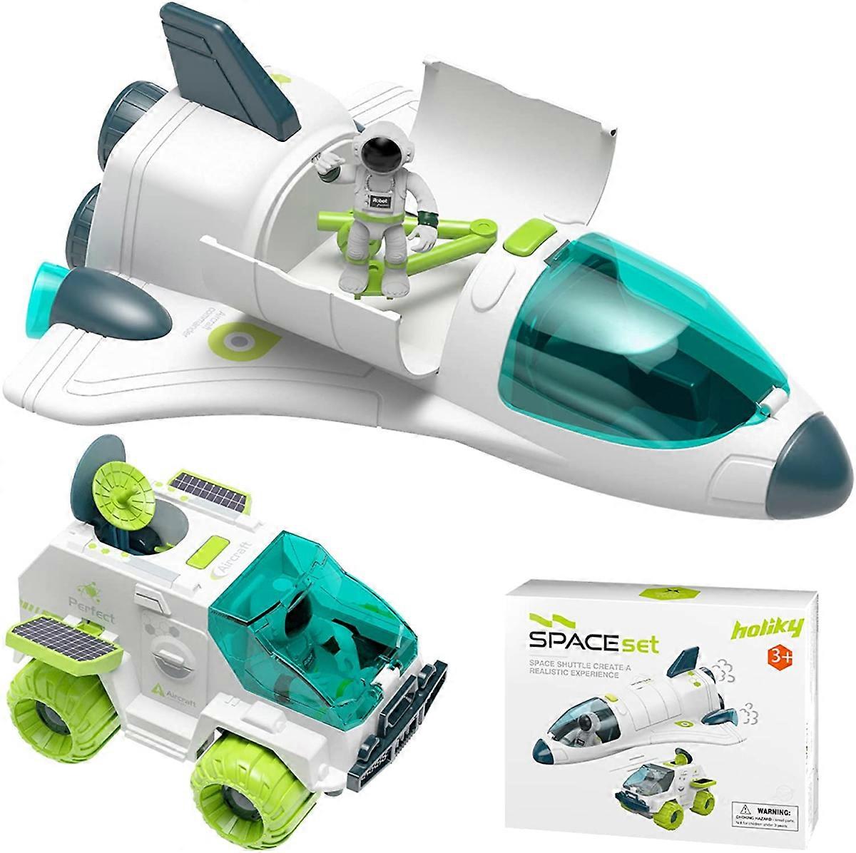 Space shuttle toys for 3 4 5 6 7 year old boys, [light and sound] space toys for kids 3-5 with 2 astronauts, toy shuttle and rover, spaceship toys Pl