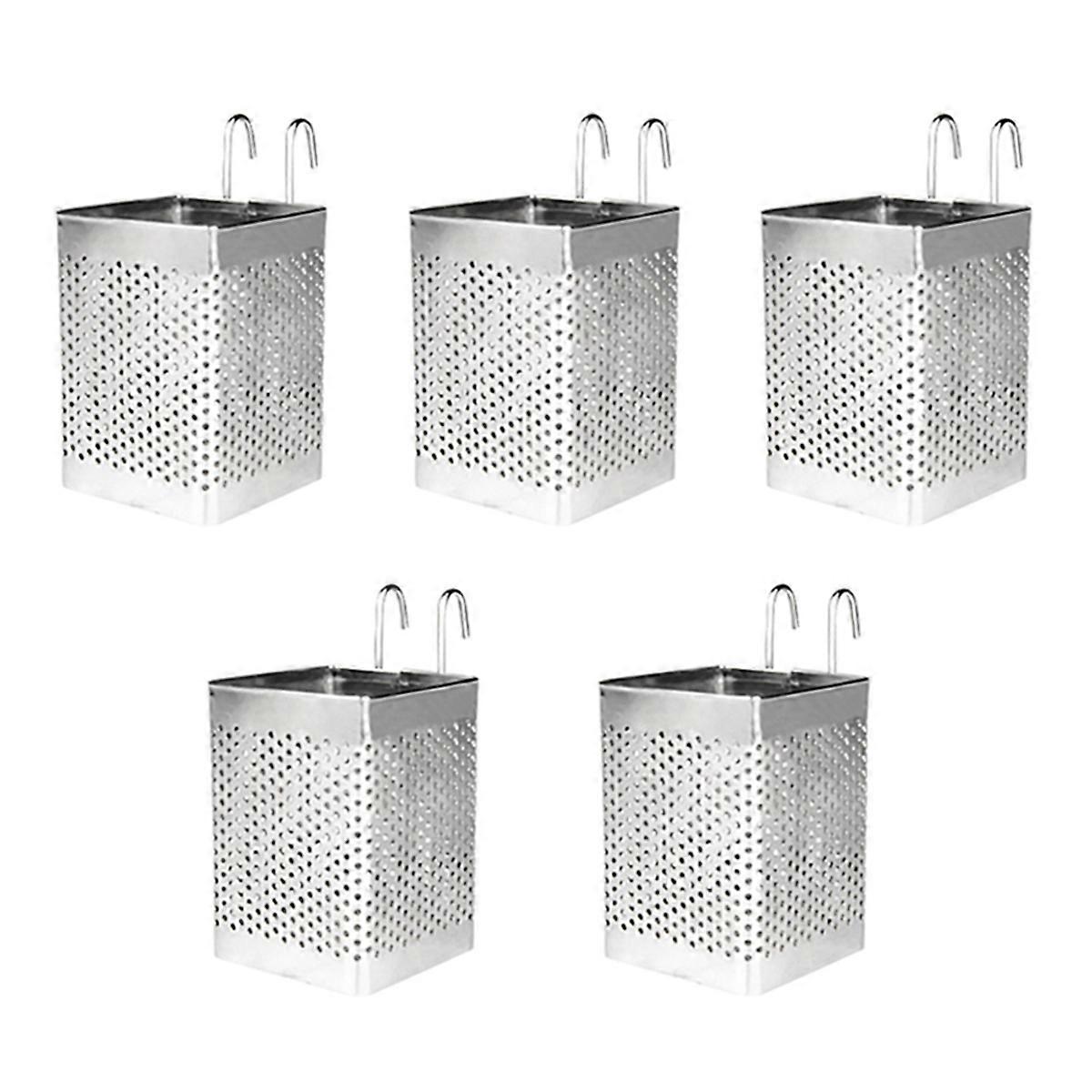 Stainless Steel Tableware Drainer with Hooks Kitchen Utensil(B)