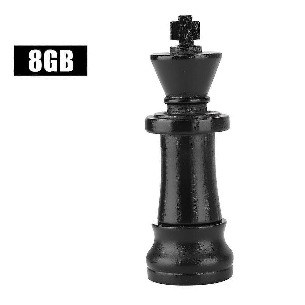 Black Wooden Chess Data Storage USB 2.0 Flash Drive U Memory Disk  Compatible USB1.1(8GB)