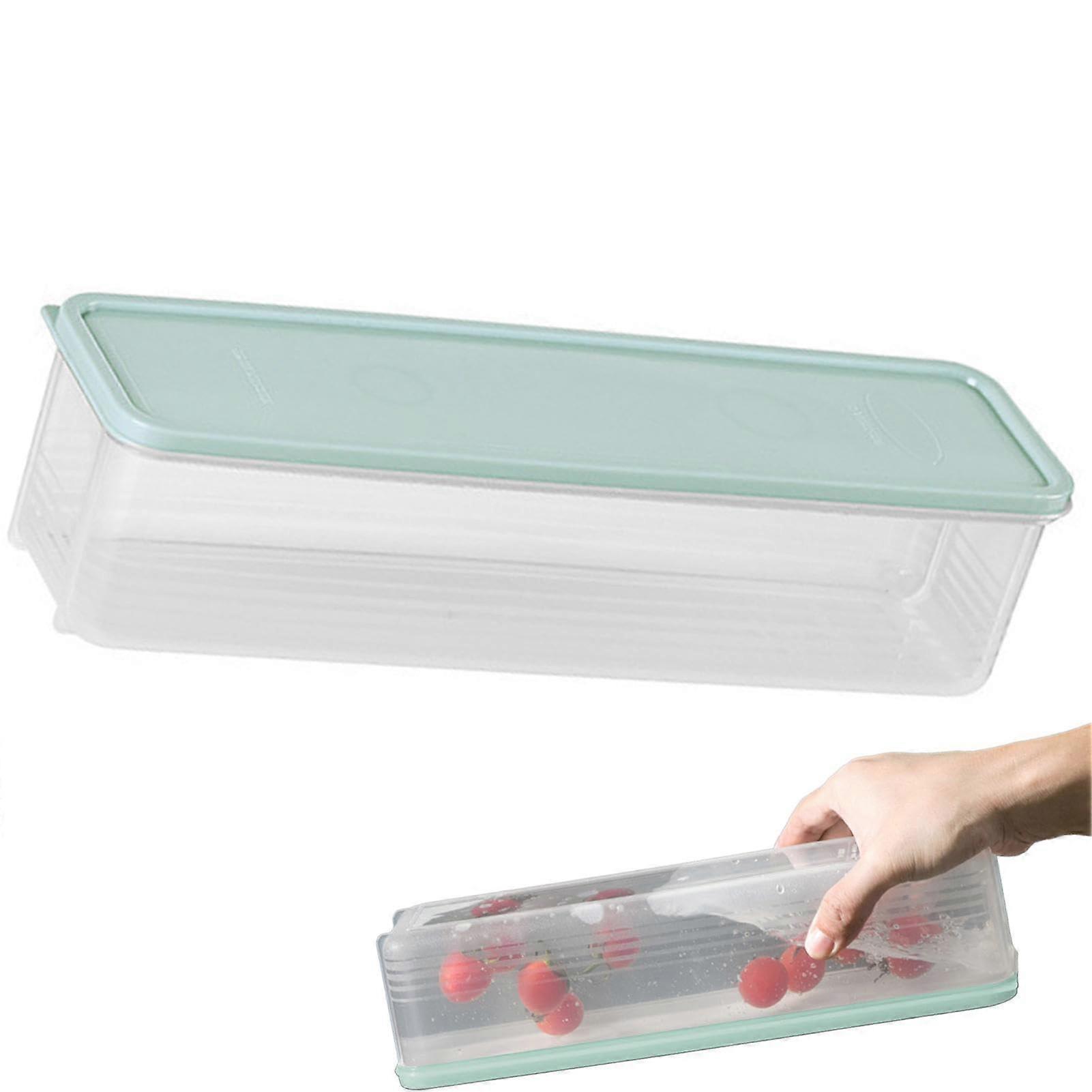 Spaghetti Storage Containers, Pasta Containers, Transparent, FoodSafe, Sealed Rectangular Spaghetti Storage, Freezer, Stackable Blue