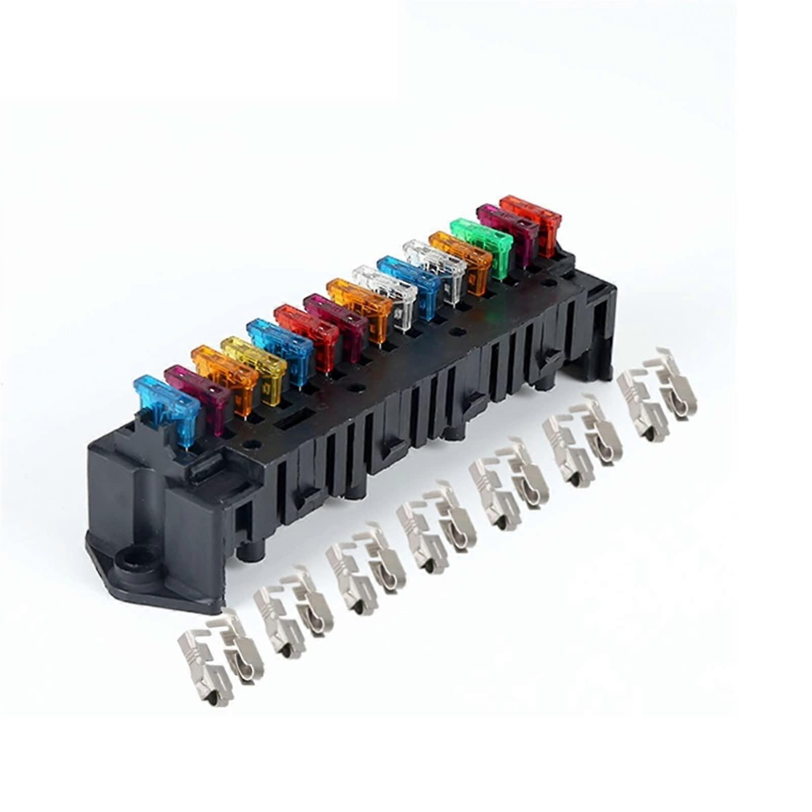 15-Way Multi-Circuit Fuse Box for Car with Fuse Holder and Terminals