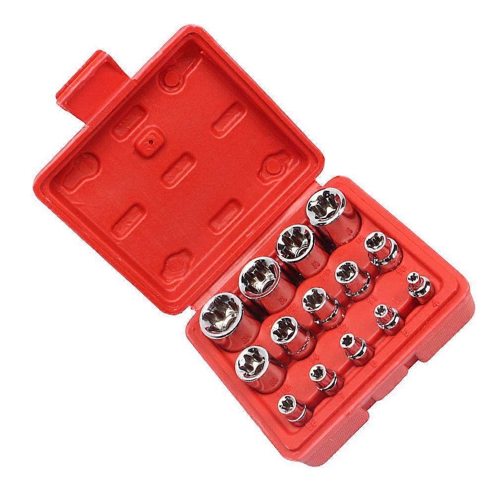 14pcs/Set Hex Sockets with Storage Box E Type Socket Parts
