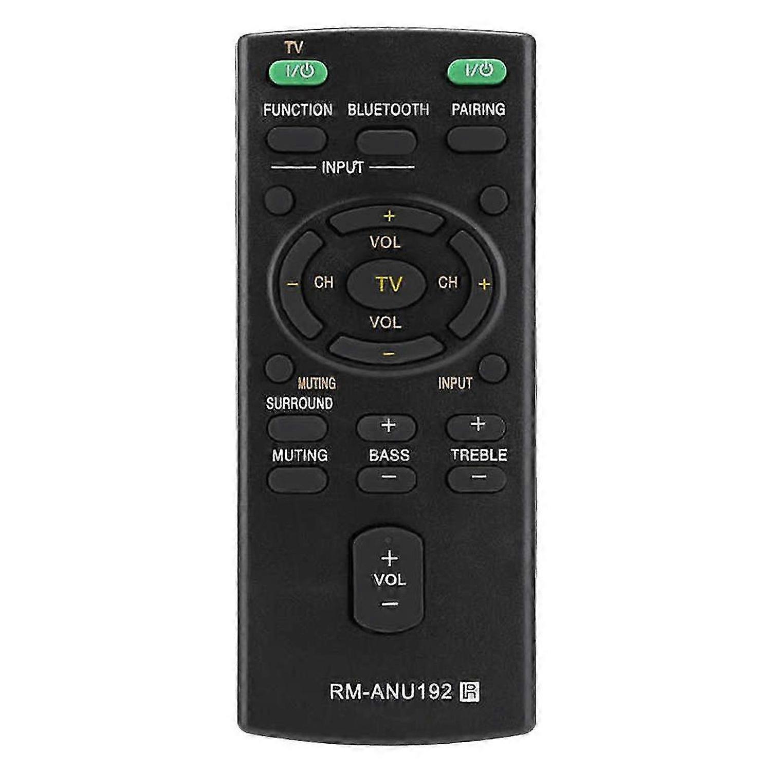 RM-ANU192 Bluetooth Speaker Remote Control for Sony Sound Bar SACT60BT SS-WCT60 SSWCT60 HT-CT60BT HT