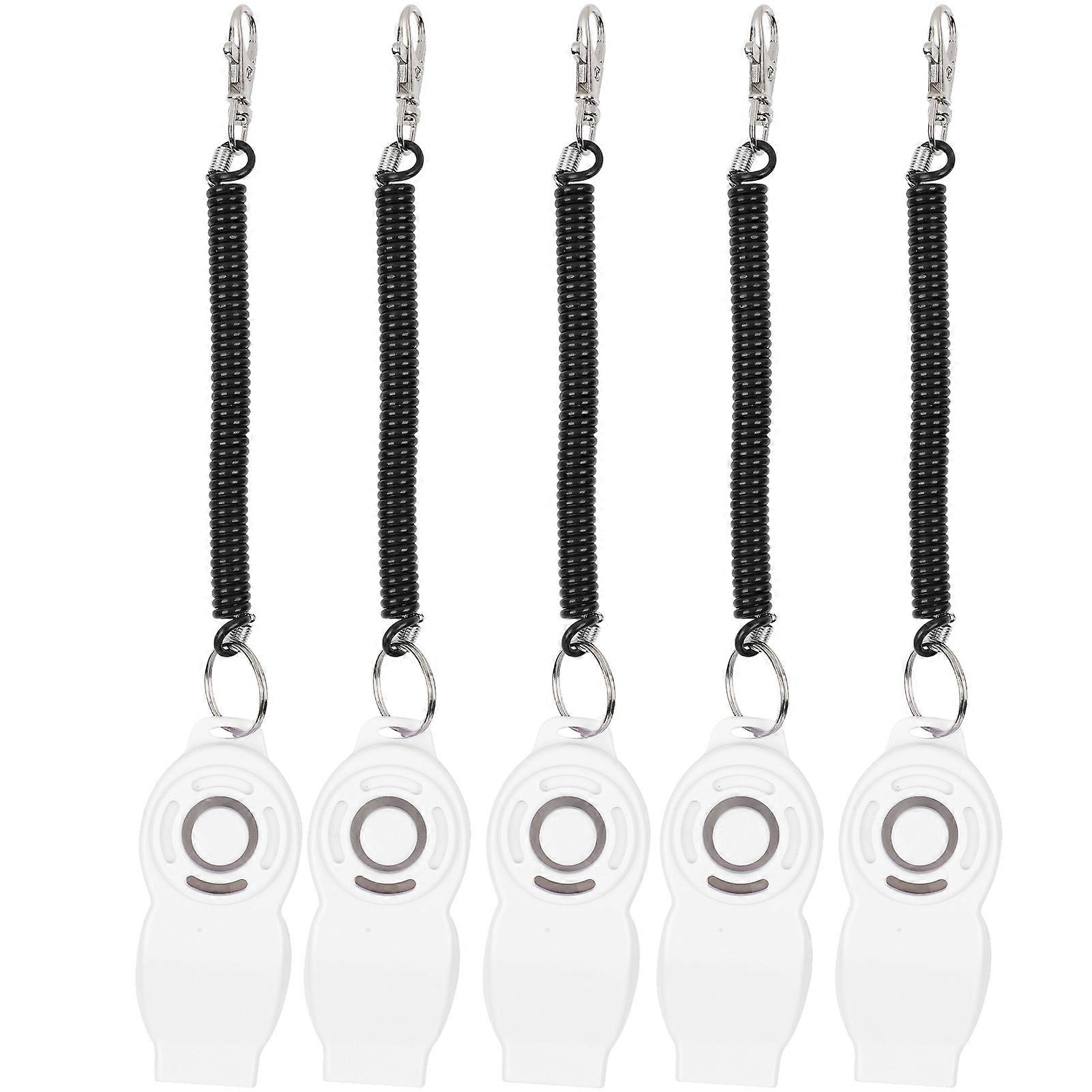 5Pcs 8 Shape 2 in 1 Portable Pet Dog Training Whistle Clicker with Wrist Strap Supplywhite