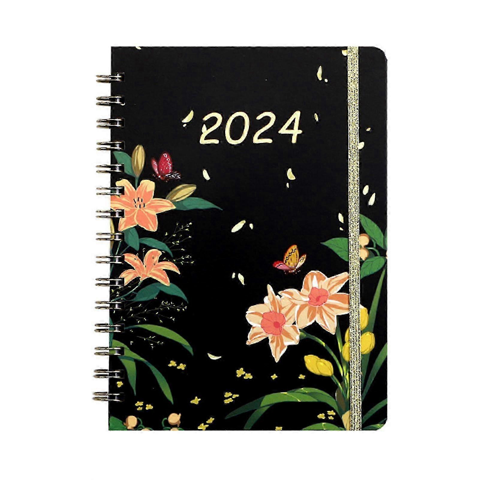 Floral Print A5 Notebook Stylish Loose-leaf Journal for School Office