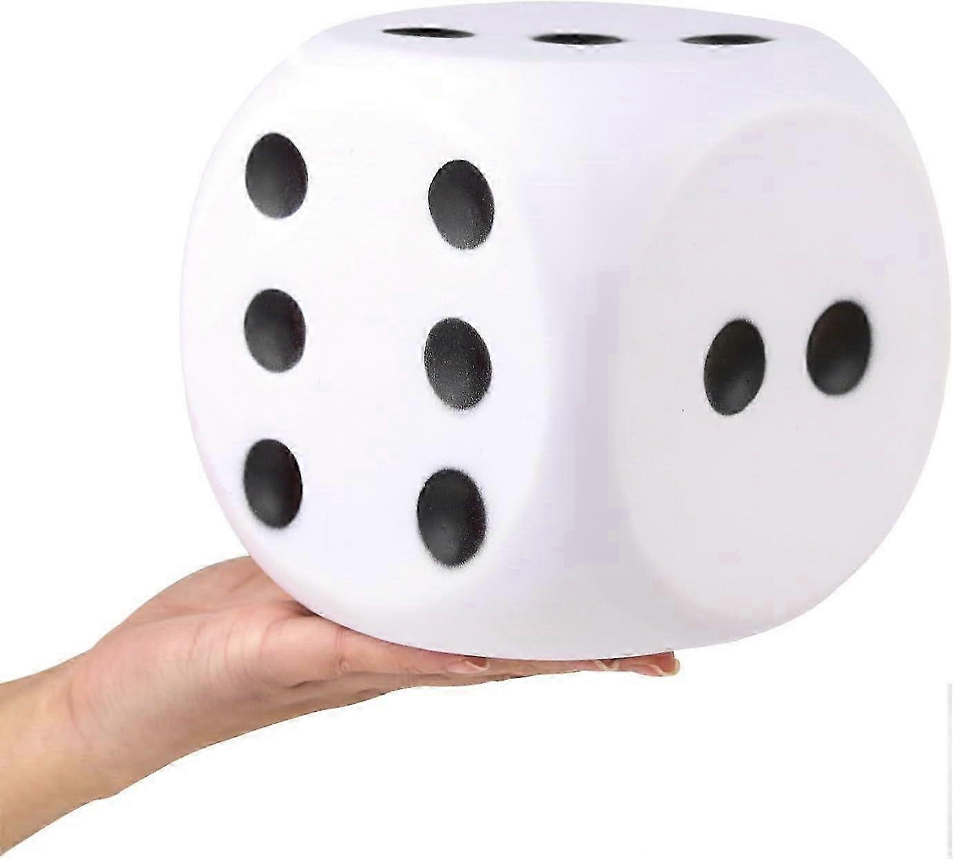 5.9'' Large Foam Squishy Jumbo Dice for Classroom Games, Kids Toy Gifts, Decorative Props Collection (White)