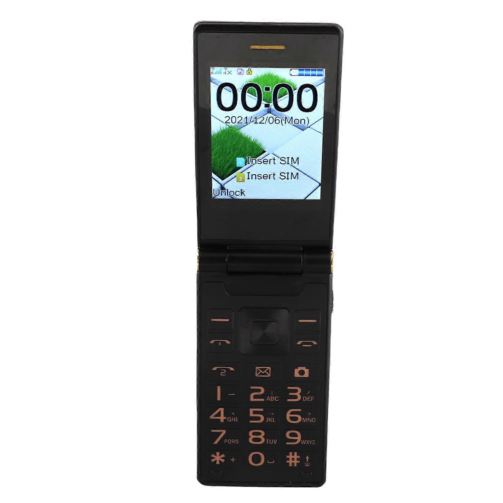 Senior Flip Phone 2G Big Button Dual Screen SOS Button High Volume Mobile Phone