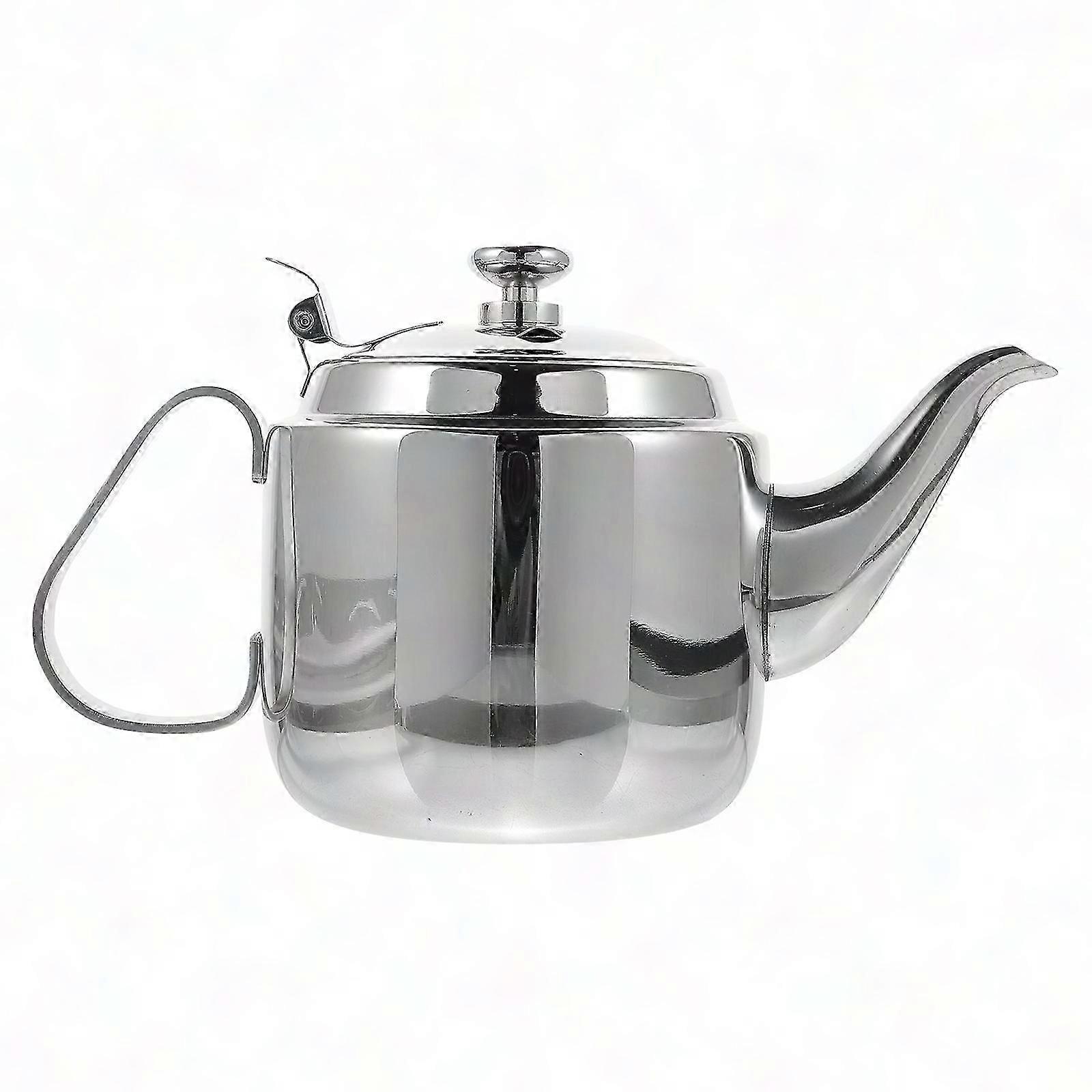 Stainless Steel Kettle with Filter 800ml Silver Kitchen Drainer Kettle 12x10x8.8cm