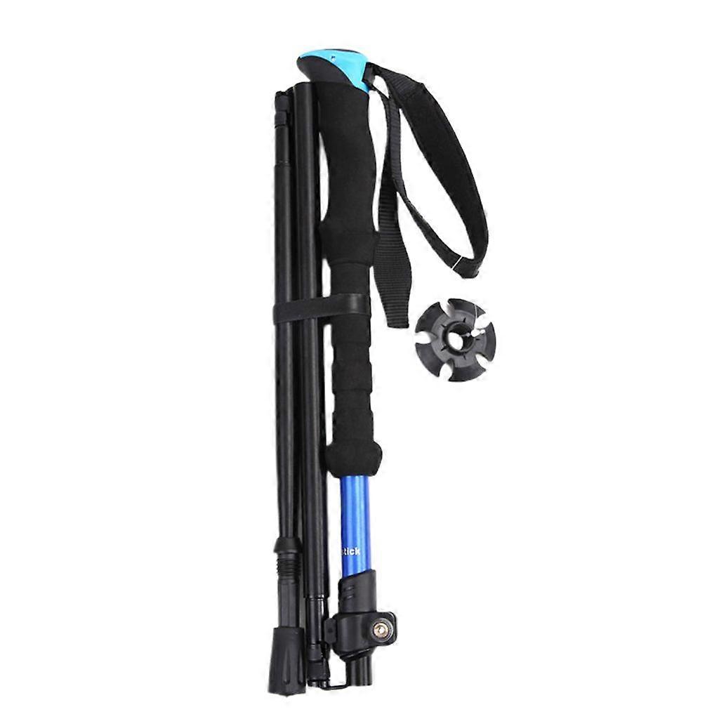 Shockproof Telescopic Trekking Poles Telescopic Ultralight Folding Cane - Blue