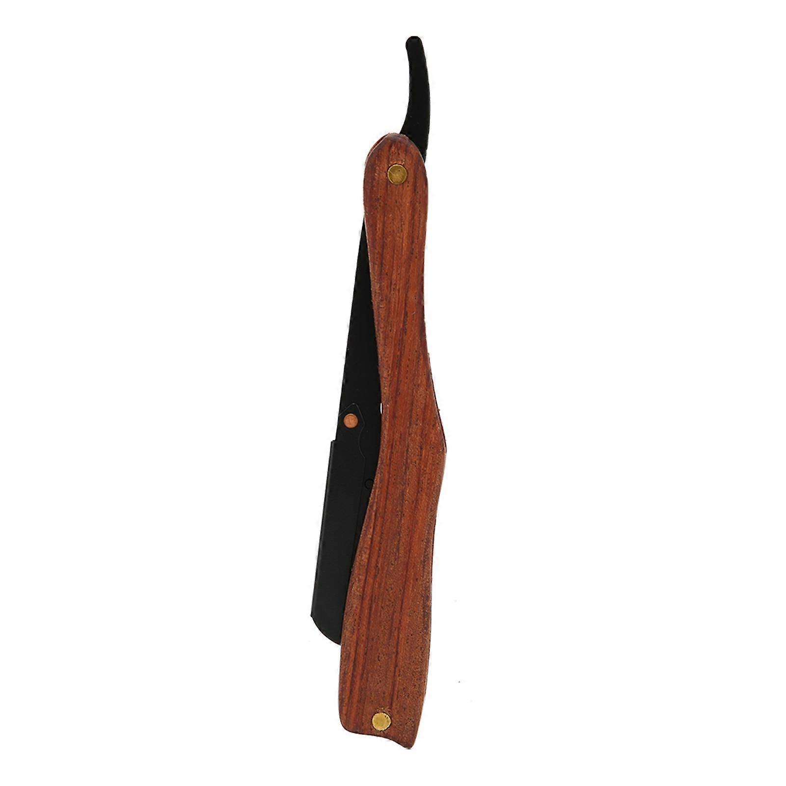 Manual Straight Edge Razor Non Slip Wood Straight Vintage Razors Without Blade for Men