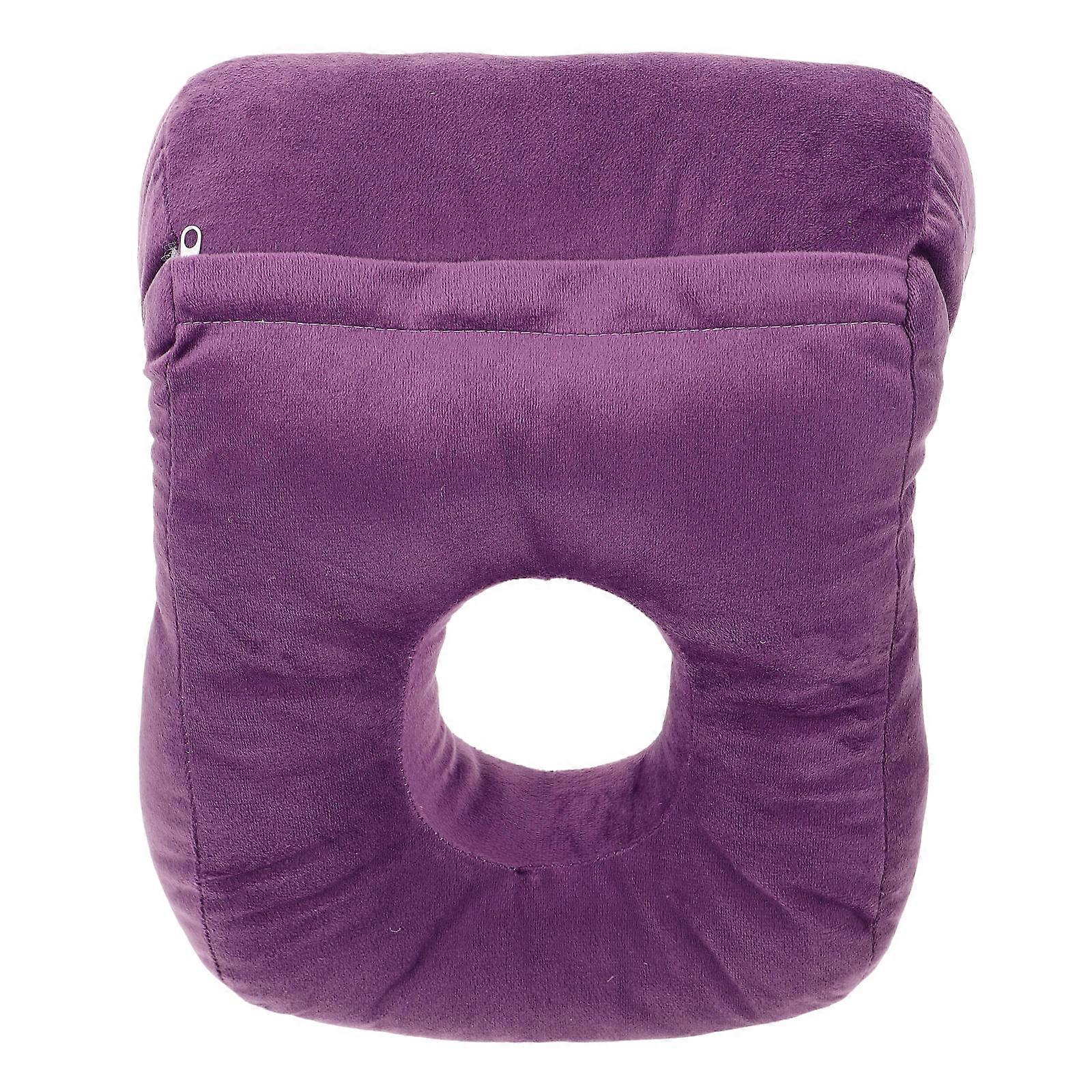 Laying Down Pillow Supple Face Down Pillow For Adults Ergonomic Shape Neck For Library Use 1Pcs